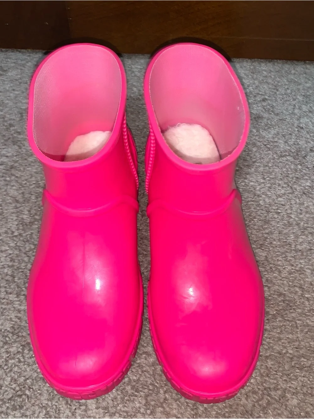 UGG Kids Neon Pink Waterproof Short Rain Boots